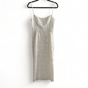 Revolve NBD White Lace Midi Dress